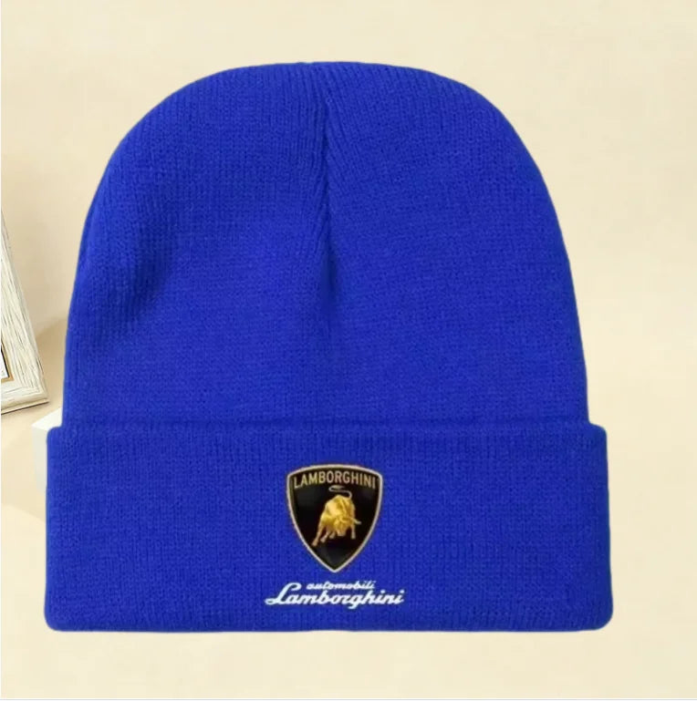 For Lamborghini Urus Huracan Aventador Premium-1 Warm Knitted Cap Hip Hop Bonnet Hat Autumn Winter Outdoor Beanies Hat Headrest