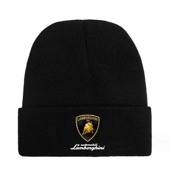 For Lamborghini Urus Huracan Aventador Premium-1 Warm Knitted Cap Hip Hop Bonnet Hat Autumn Winter Outdoor Beanies Hat Headrest