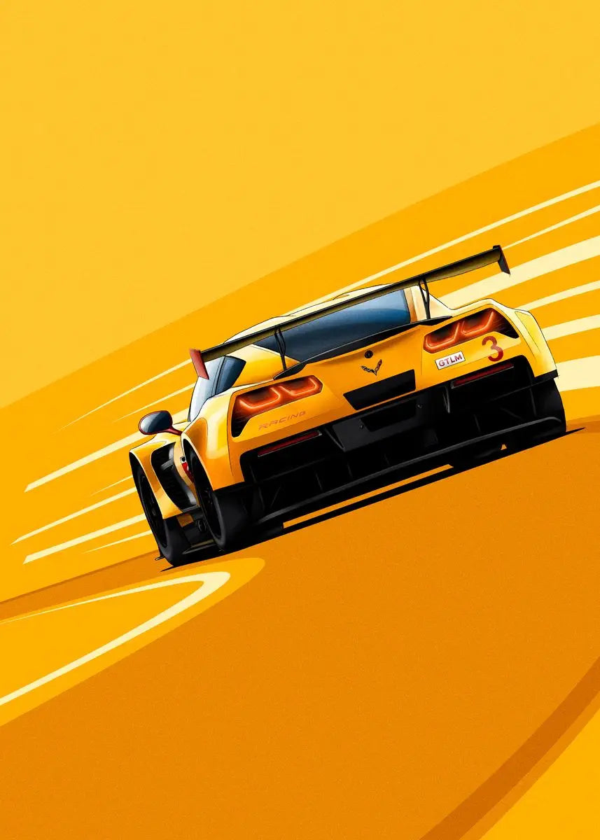 Poster Canvas Painting Wall Art Racer Posters Aesthetic Motorsport For Living Room Boys Home Decor 1PC Modern Cartoon Racing Car