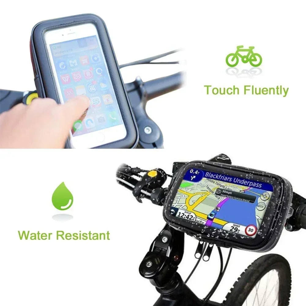 Bike Frame Bag Waterproof Bike Phone Holder Cycling Pouch with Rain Cover Bike Accessories for Phones Under 7" for iPhone 17 16