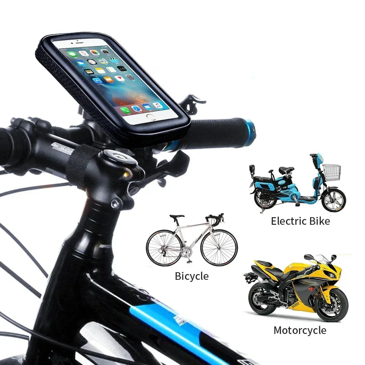 Bike Frame Bag Waterproof Bike Phone Holder Cycling Pouch with Rain Cover Bike Accessories for Phones Under 7" for iPhone 17 16