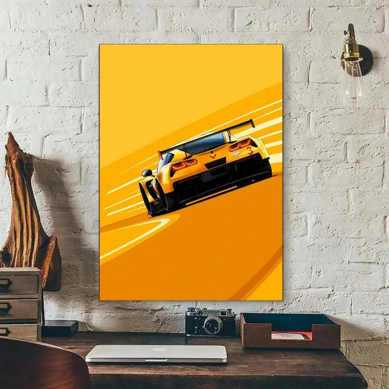 Poster Canvas Painting Wall Art Racer Posters Aesthetic Motorsport For Living Room Boys Home Decor 1PC Modern Cartoon Racing Car