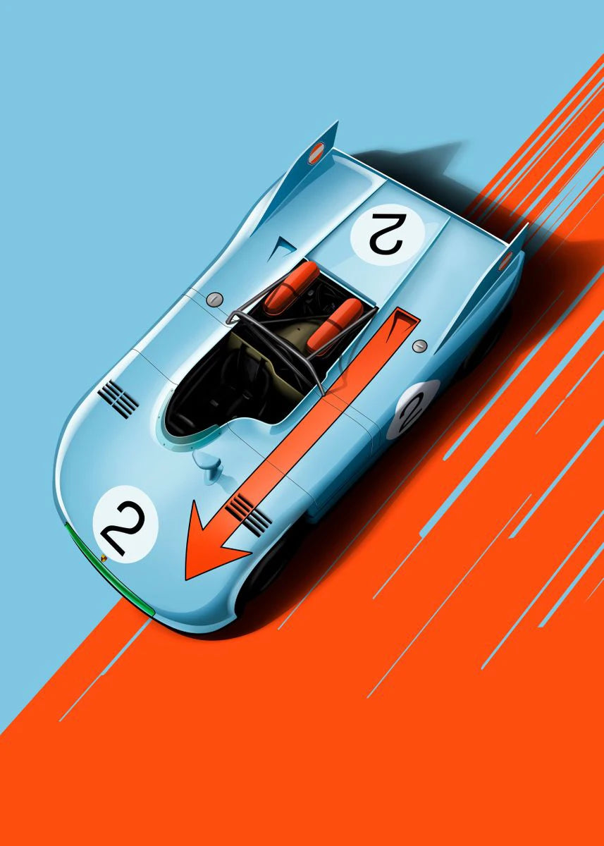 Poster Canvas Painting Wall Art Racer Posters Aesthetic Motorsport For Living Room Boys Home Decor 1PC Modern Cartoon Racing Car